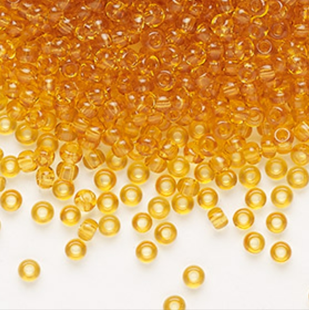 5/$15 Seed Bead Czech Glass Transparent Topaz Tube